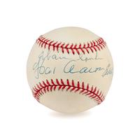 A Hank Aaron, Warren Spahn and Eddie Mathews Braves Hall of Famers Signed Autograph Baseball (Beckett Authentication Services)