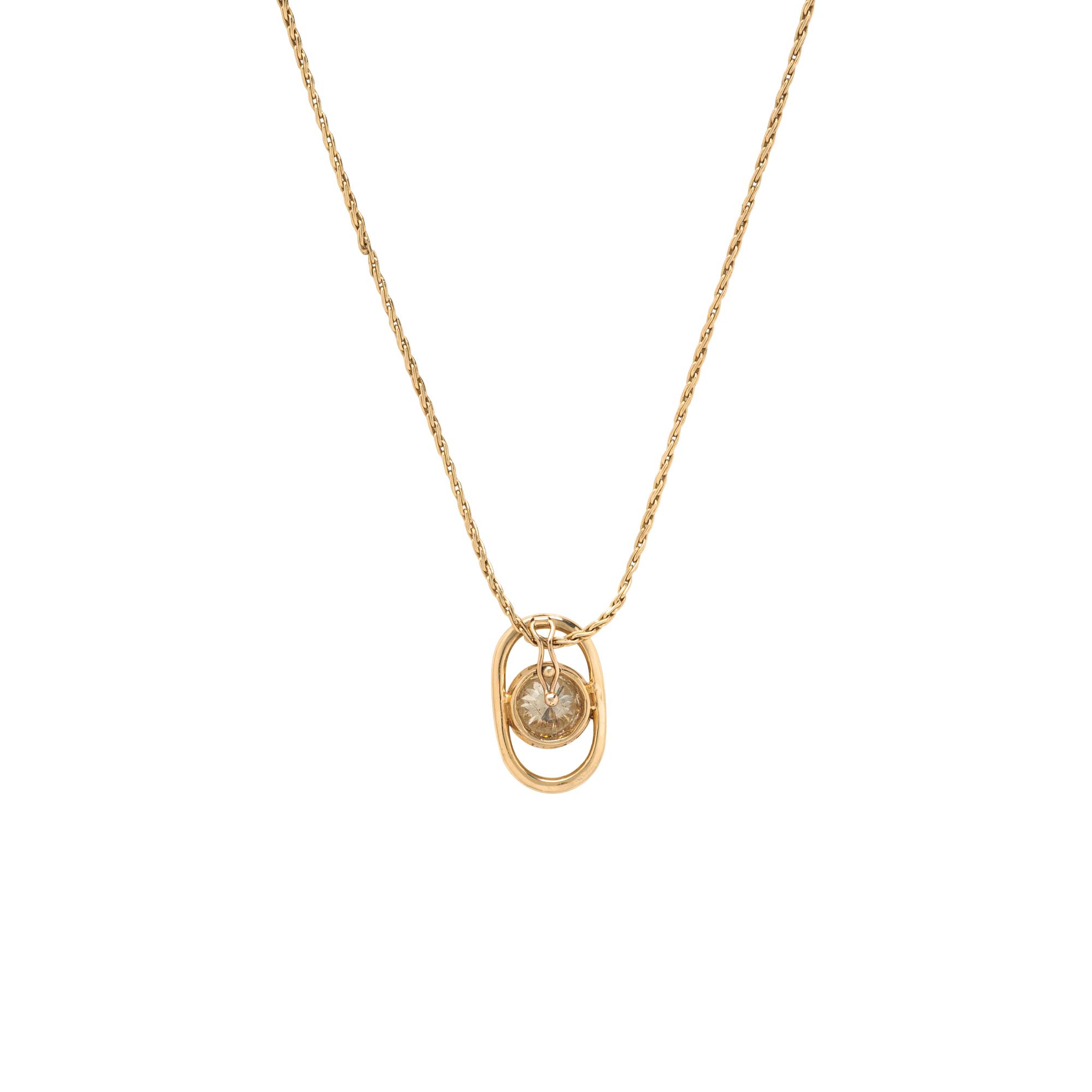 Diamond and Yellow Gold Pendant Necklace