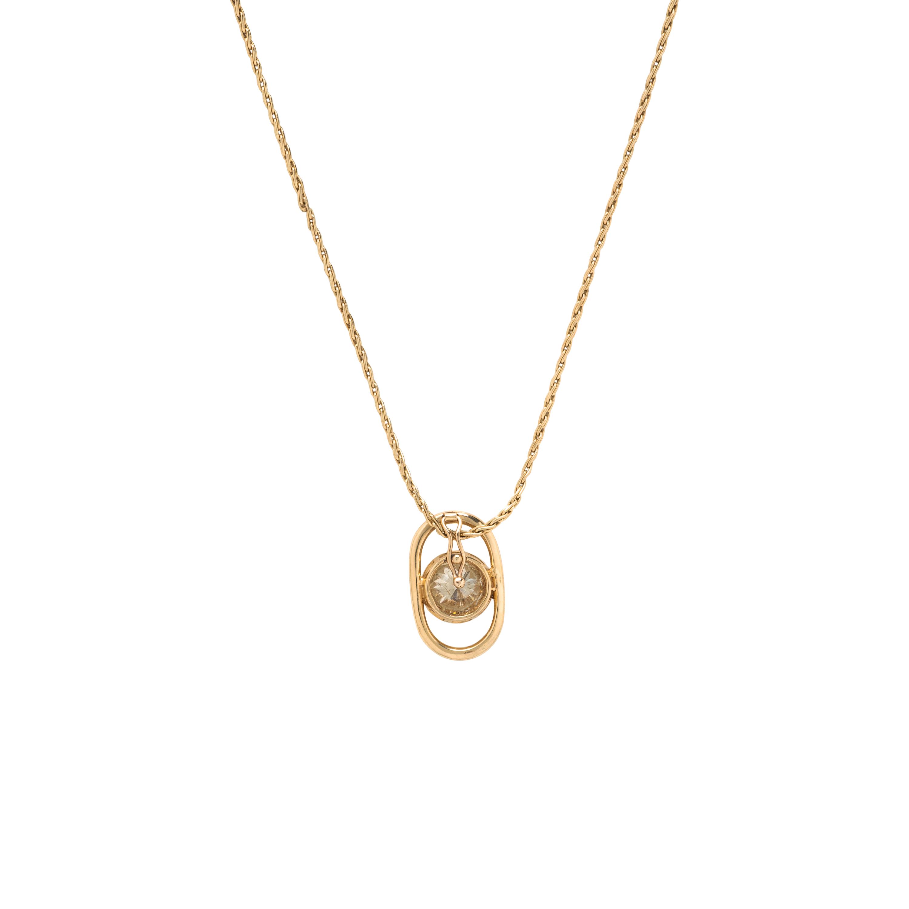 Diamond and Yellow Gold Pendant Necklace