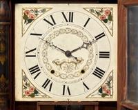 A Classical Carved Mahogany, Stencil-Decorated and Églomisé Shelf Clock