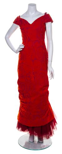 A Scaasi Velvet Evening Gown,