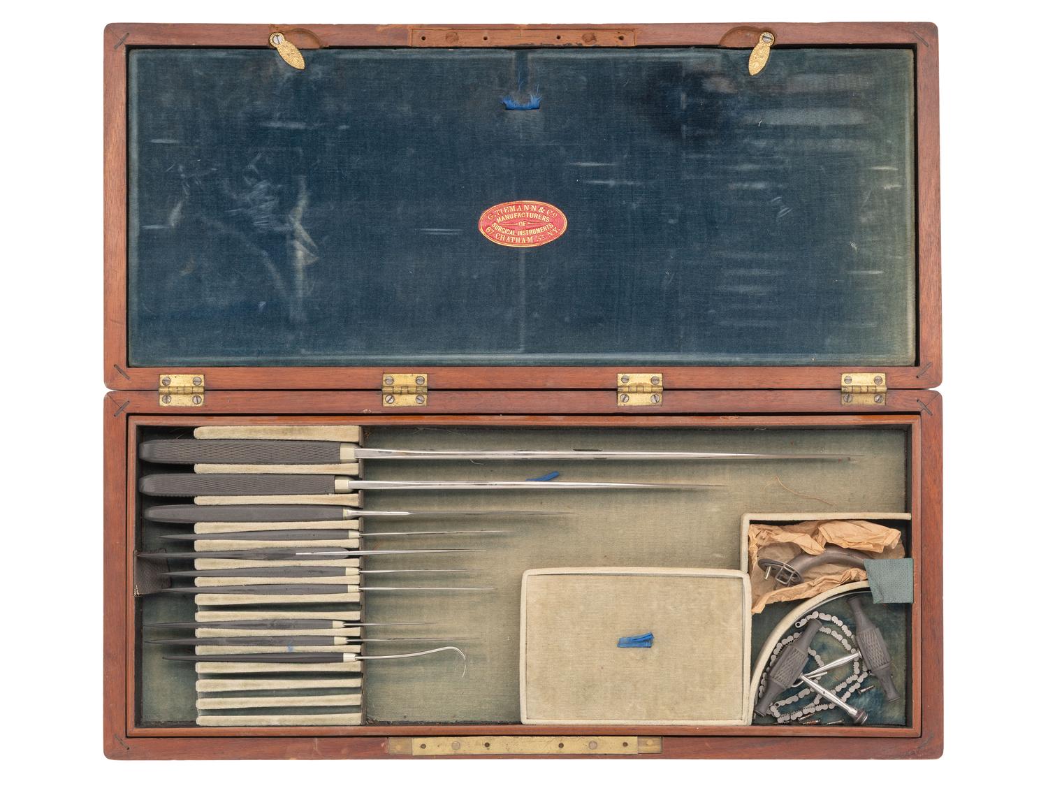[CIVIL WAR]. Surgical kit manufactured by G. Tiemann & Co., New York. [Ca 1860s-80s].