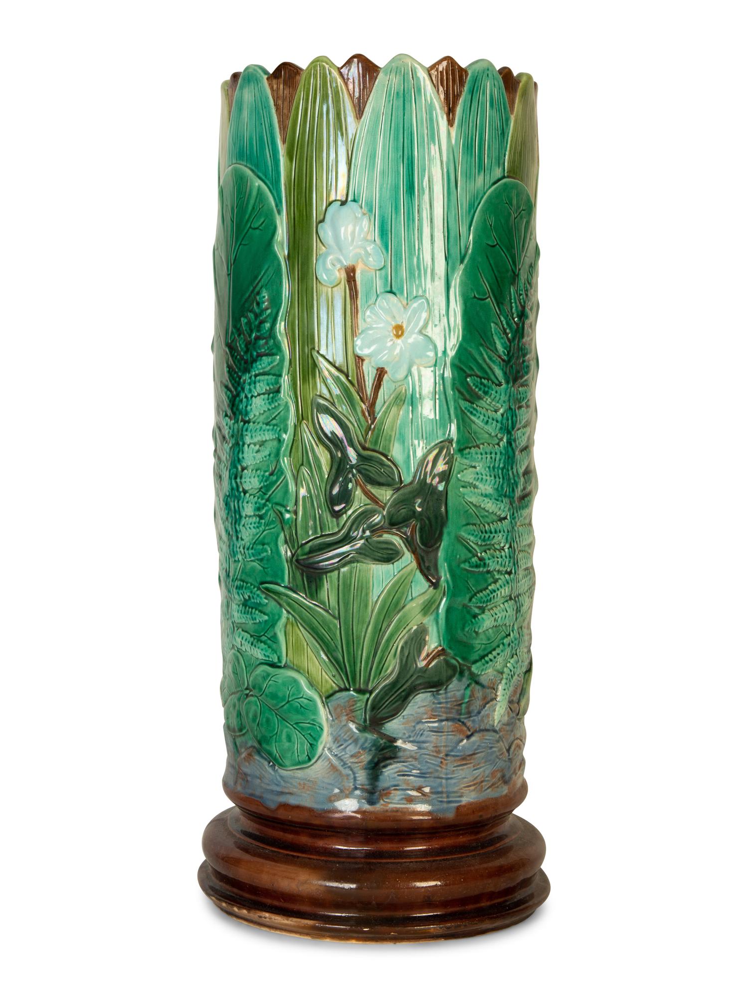 An English Majolica Umbrella Stand — 19th Century