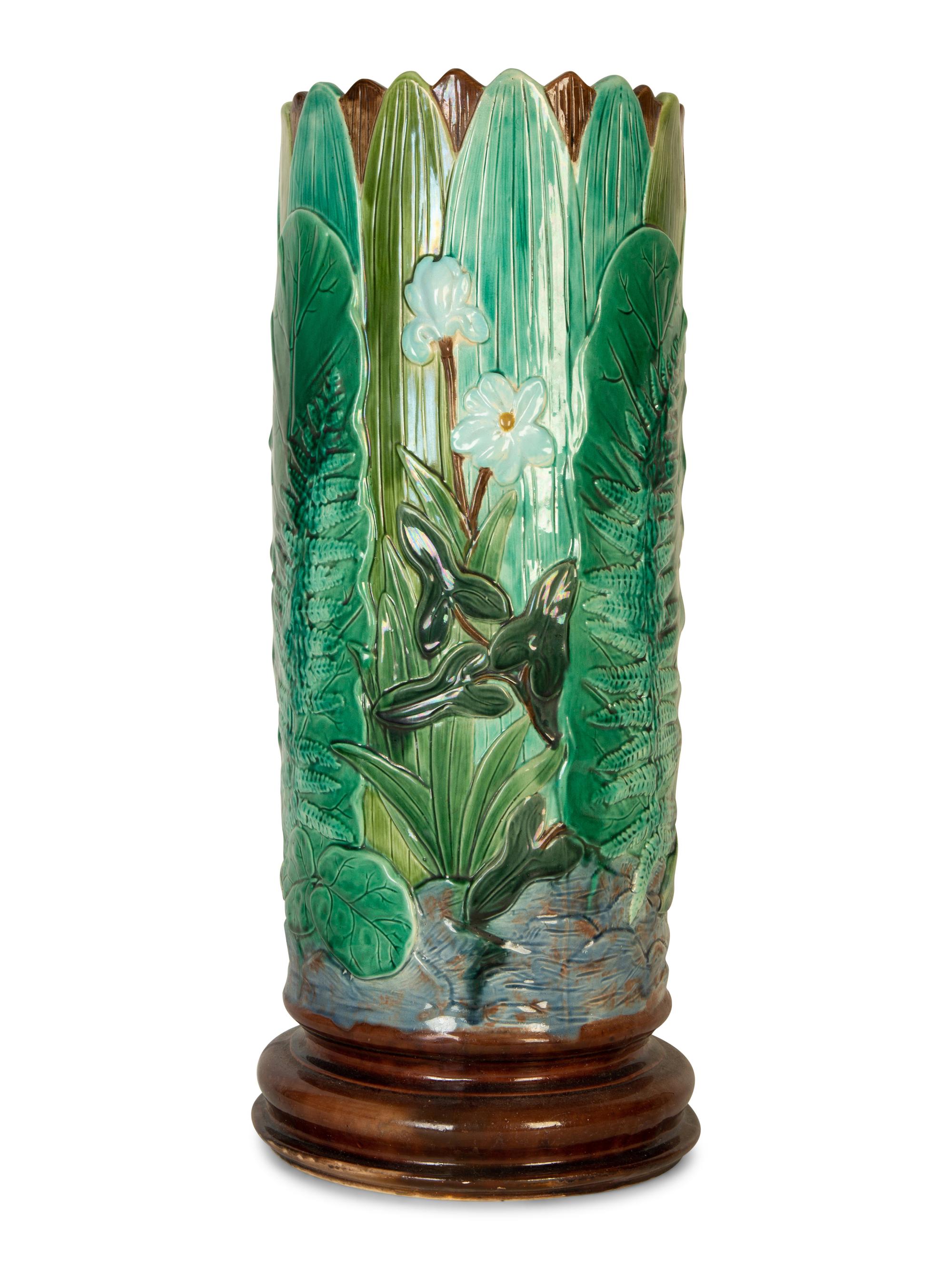 An English Majolica Umbrella Stand — 19th Century