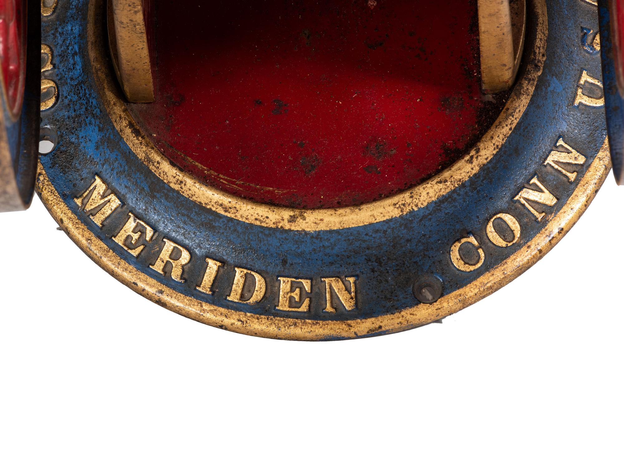 A Charles Parker No. 700 Painted and Parcel Gilt Double-Wheeled Cast Iron Coffee Mill