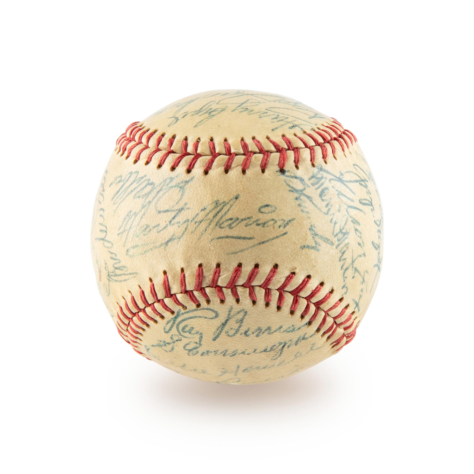 A 1955 Chicago White Sox Team Signed Autograph Baseball Including Nellie Fox (Beckett Authentication Services) - 30 Signatures
