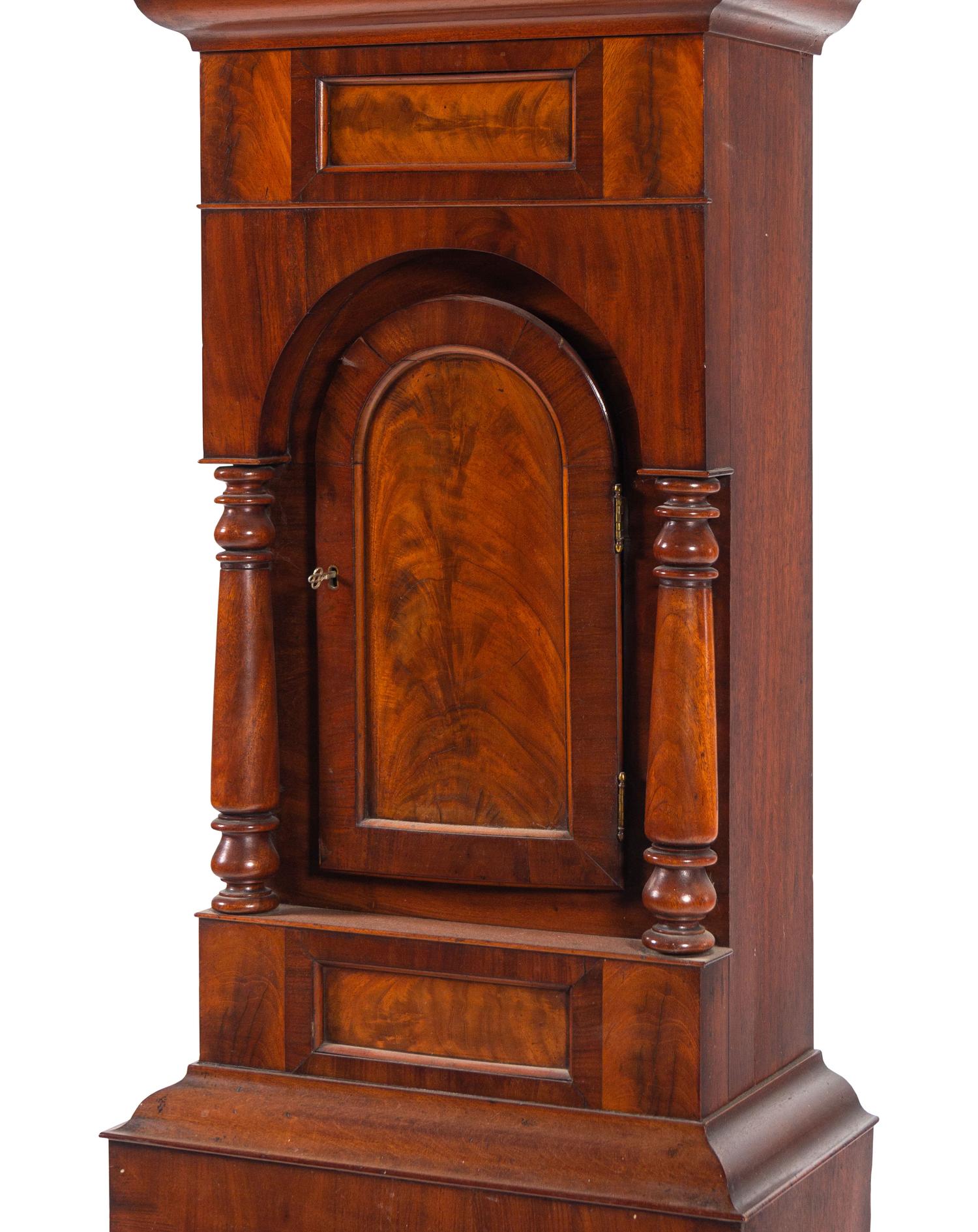 A George III Style Mahogany Tall Case Clock