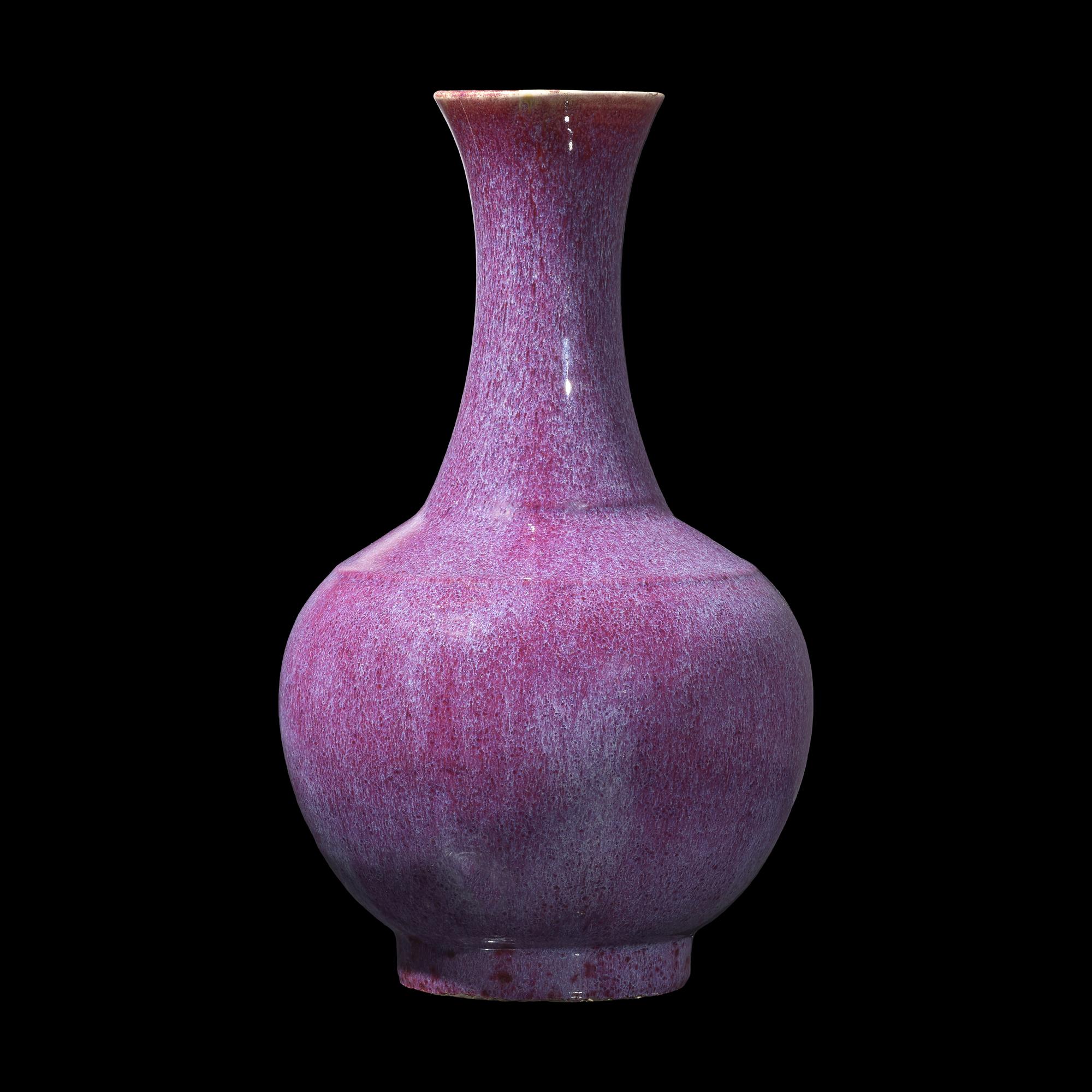 A Chinese Flambe-Glazed Bottle Vase, Guangxu to Republic Period 清光緒-民國 窯變釉賞瓶