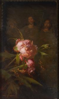 Peonies with Mexican Retablo II