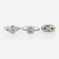 A Collection of Ladies White Gold and Gemstone Rings