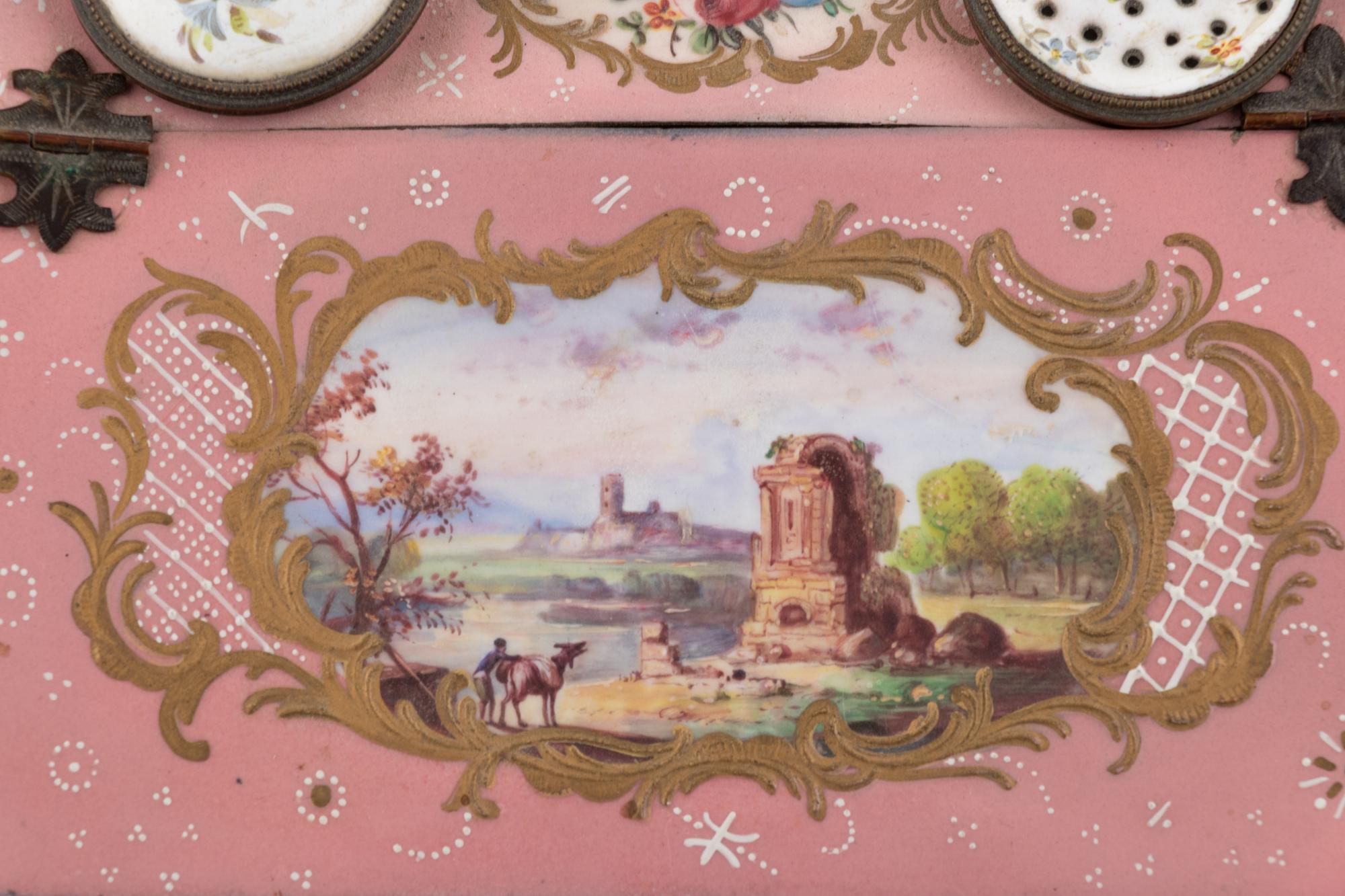 A Staffordshire Enamel Standish