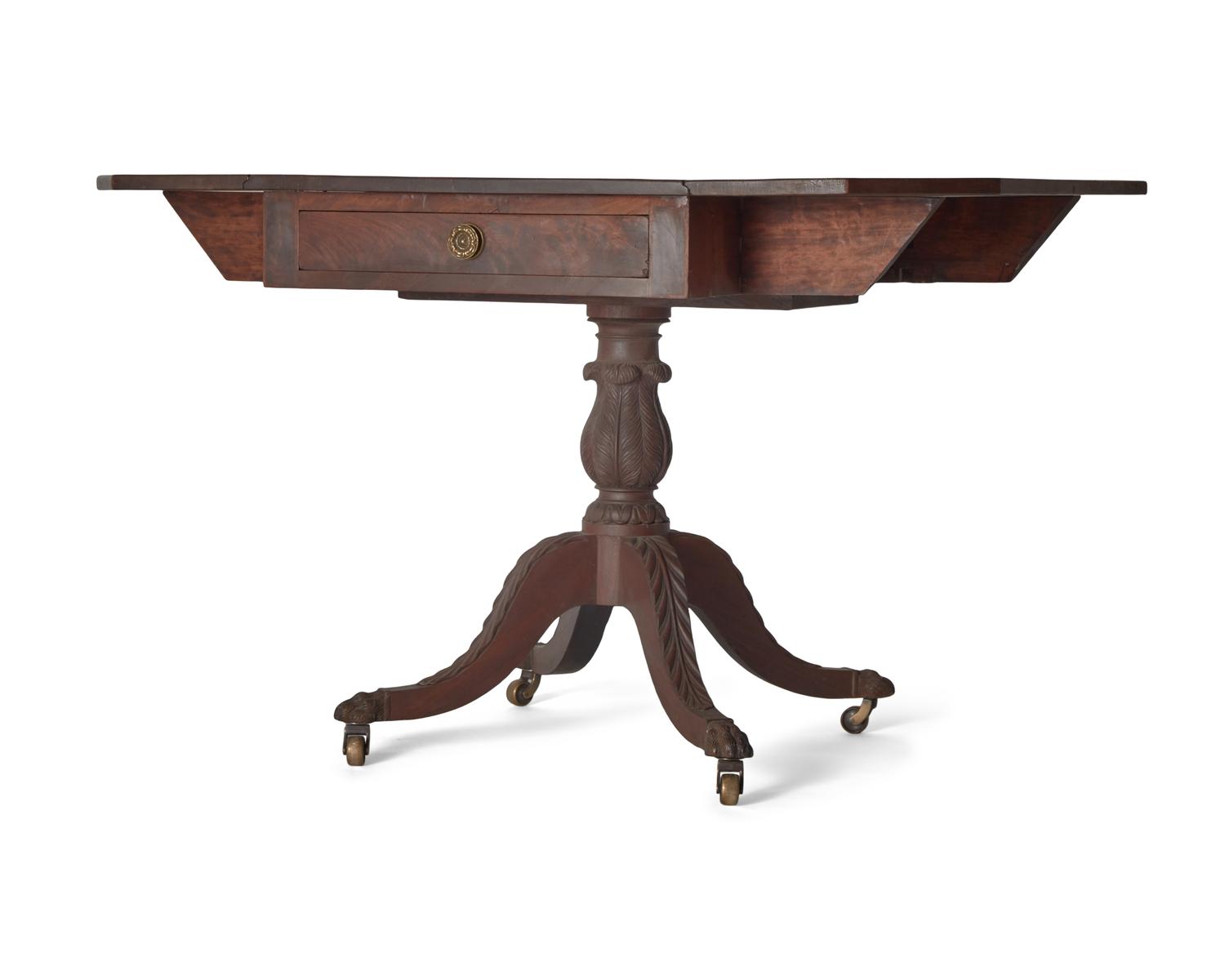 A Late Federal Carved Mahogany Breakfast Table, New York, NY, Circa 1810