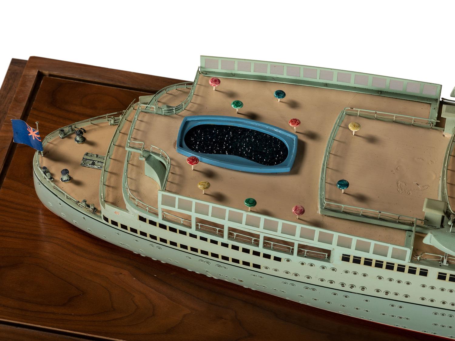 A Scale Model of the RMS Caronia Cunard Ocean Liner