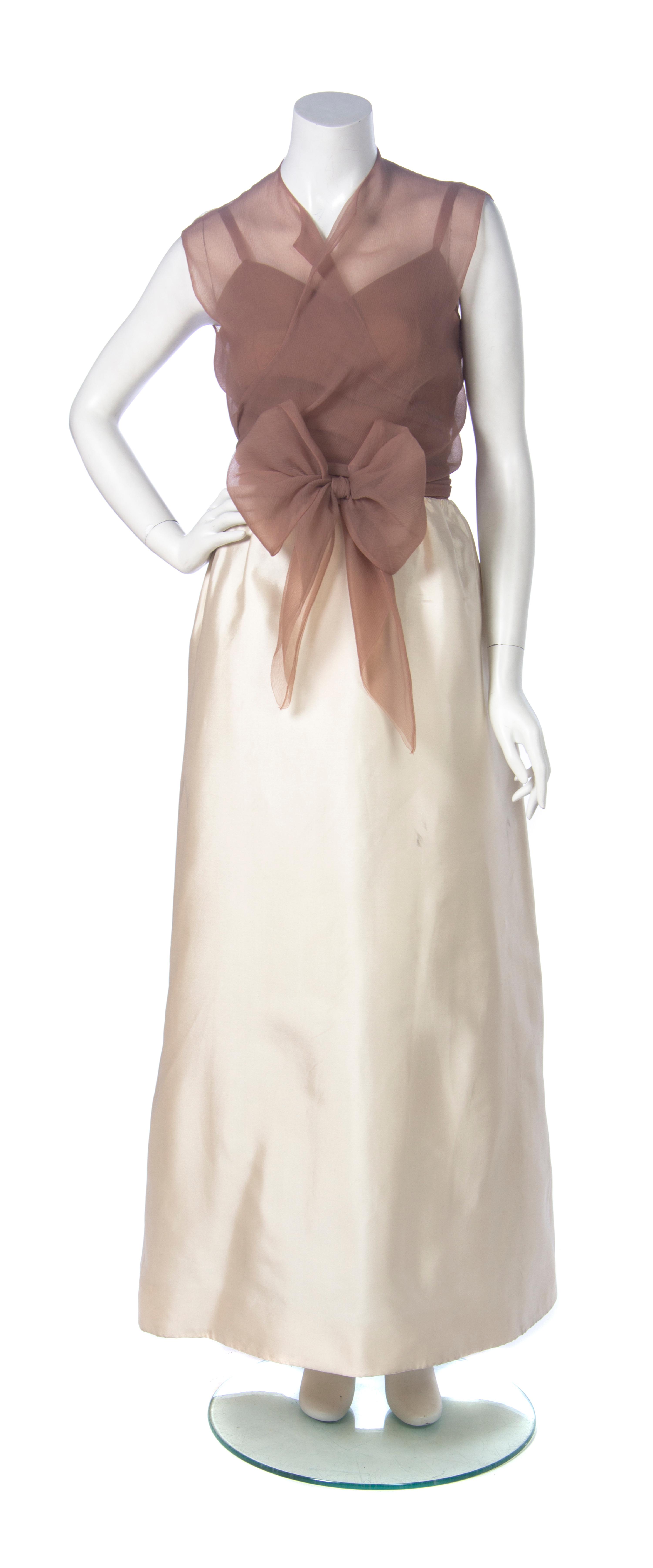 A Balenciaga Couture Ivory Evening Gown,