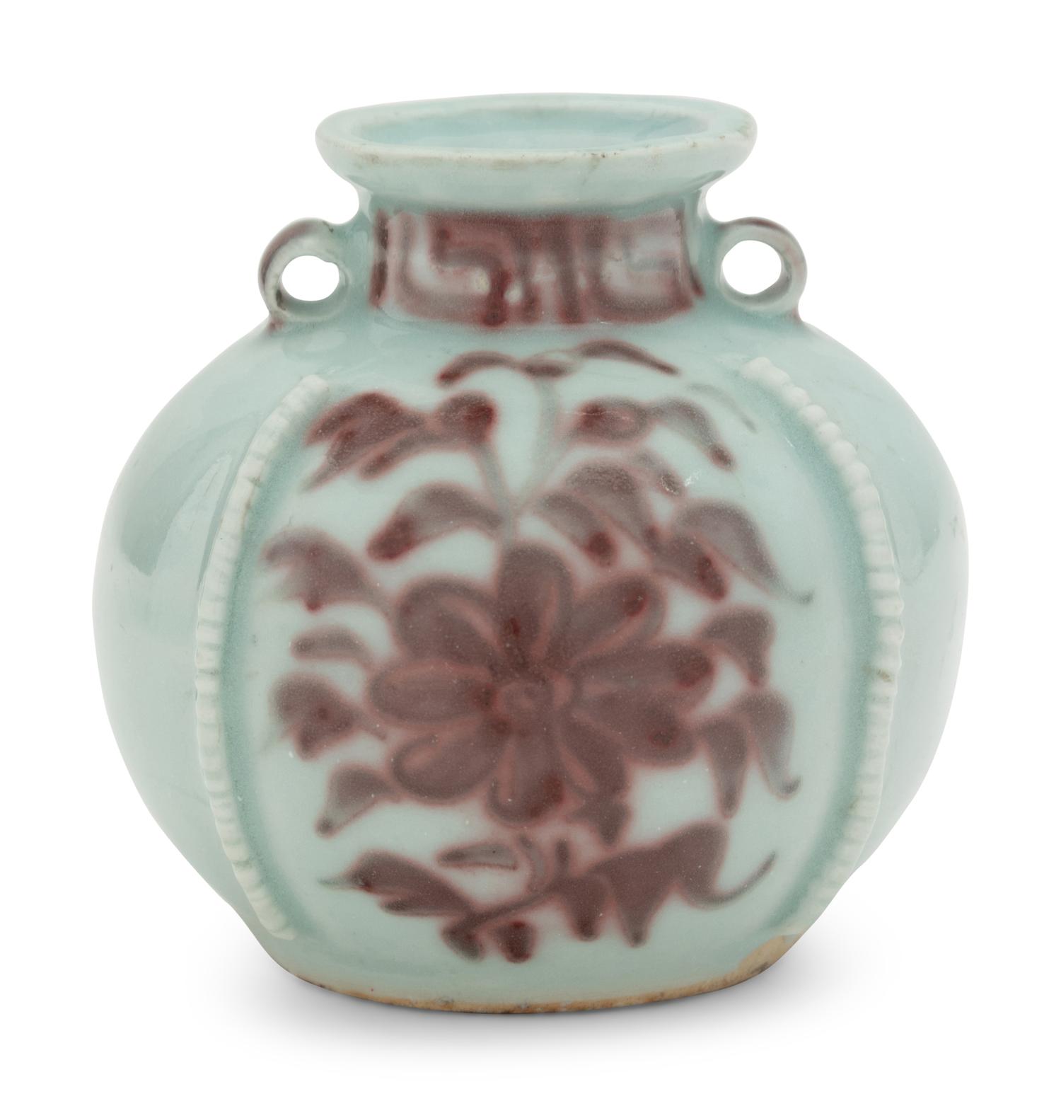A Chinese Porcelain Iron Red and Qingbai Glazed Porcelain Jar