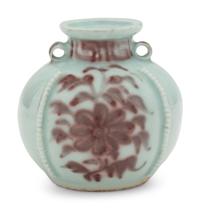 A Chinese Porcelain Iron Red and Qingbai Glazed Porcelain Jar