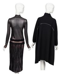 Ferragamo, Metallic Knit Dress & Knit Wool Cape