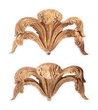 A Pair of Giltwood Plume Appliqués
