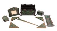A Copper and Enamel Desk Set — ART CRAFTS SHOP, BUFFALO, NY