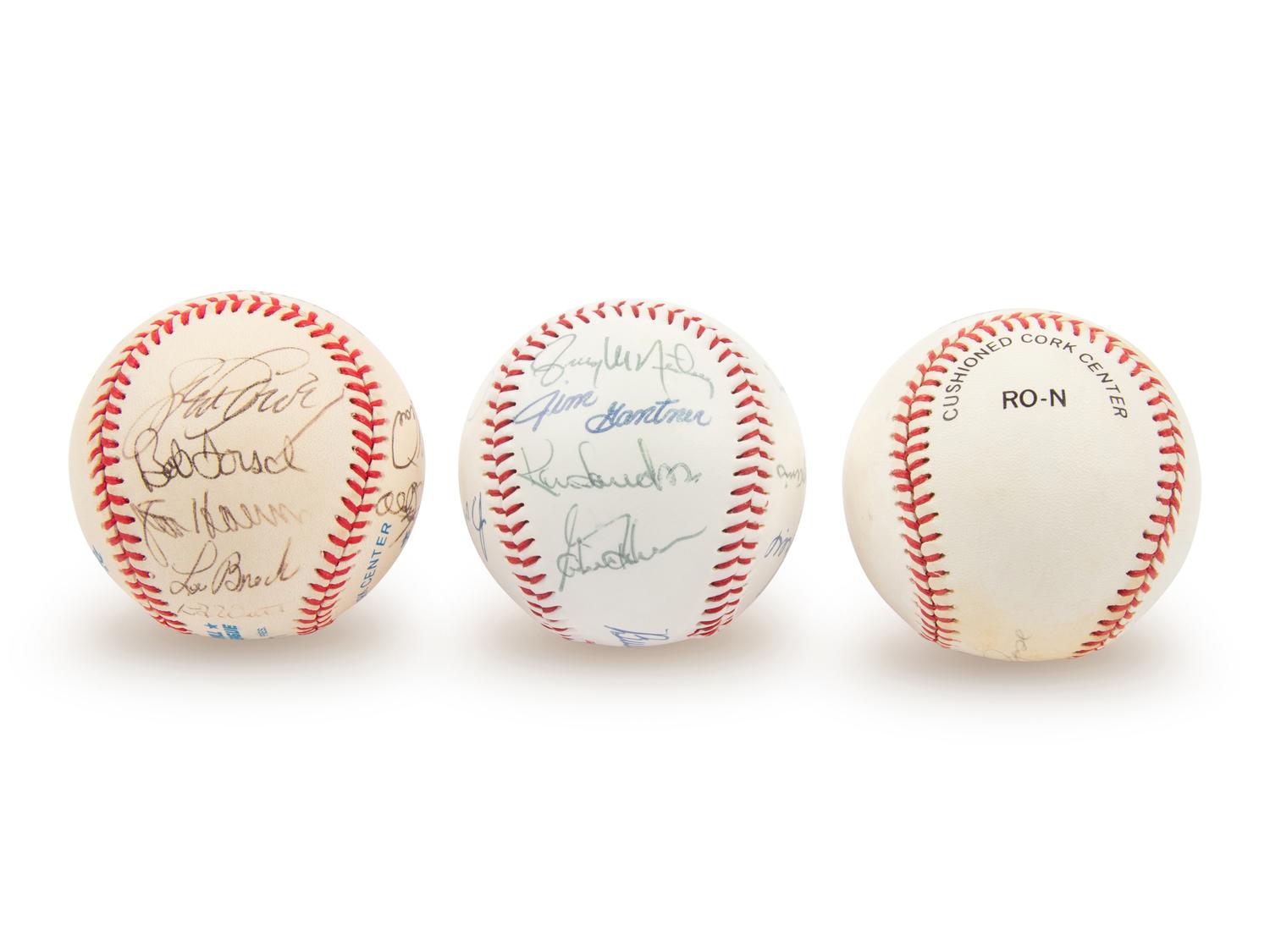 A Collection of Signed Autograph Baseballs Including Hall of Famers and Pete Rose