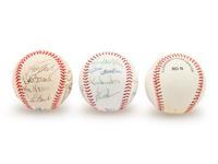 A Collection of Signed Autograph Baseballs Including Hall of Famers and Pete Rose