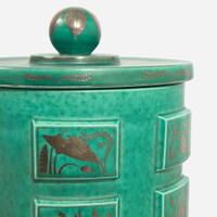 Wilhelm Kåge (Swedish, 1889-1960) Fine Large Lidded Argenta Vessel, Gustavsberg, Sweden, 1930s