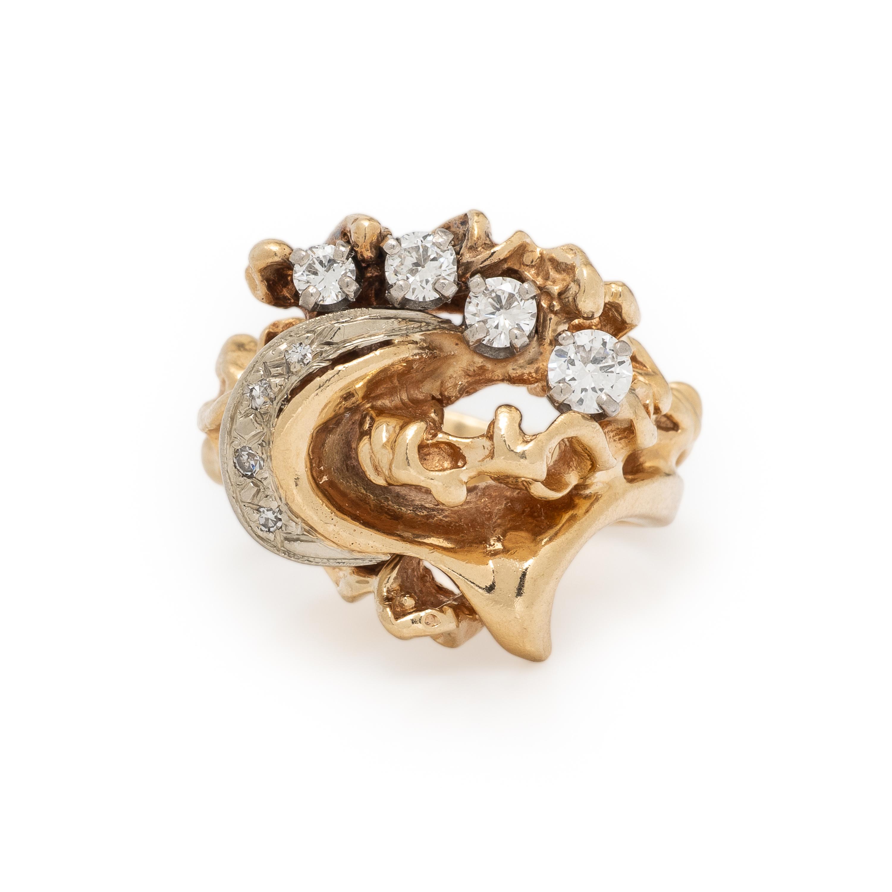 Bicolor Gold and Diamond Ring