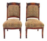 A Victorian Mahogany Parlor Suite, Width of settee 51 inches.