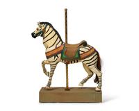 A Carved and Painted Wood Carousel Zebra