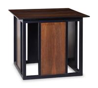 A Modern Wood and Parcel Ebonized End Table