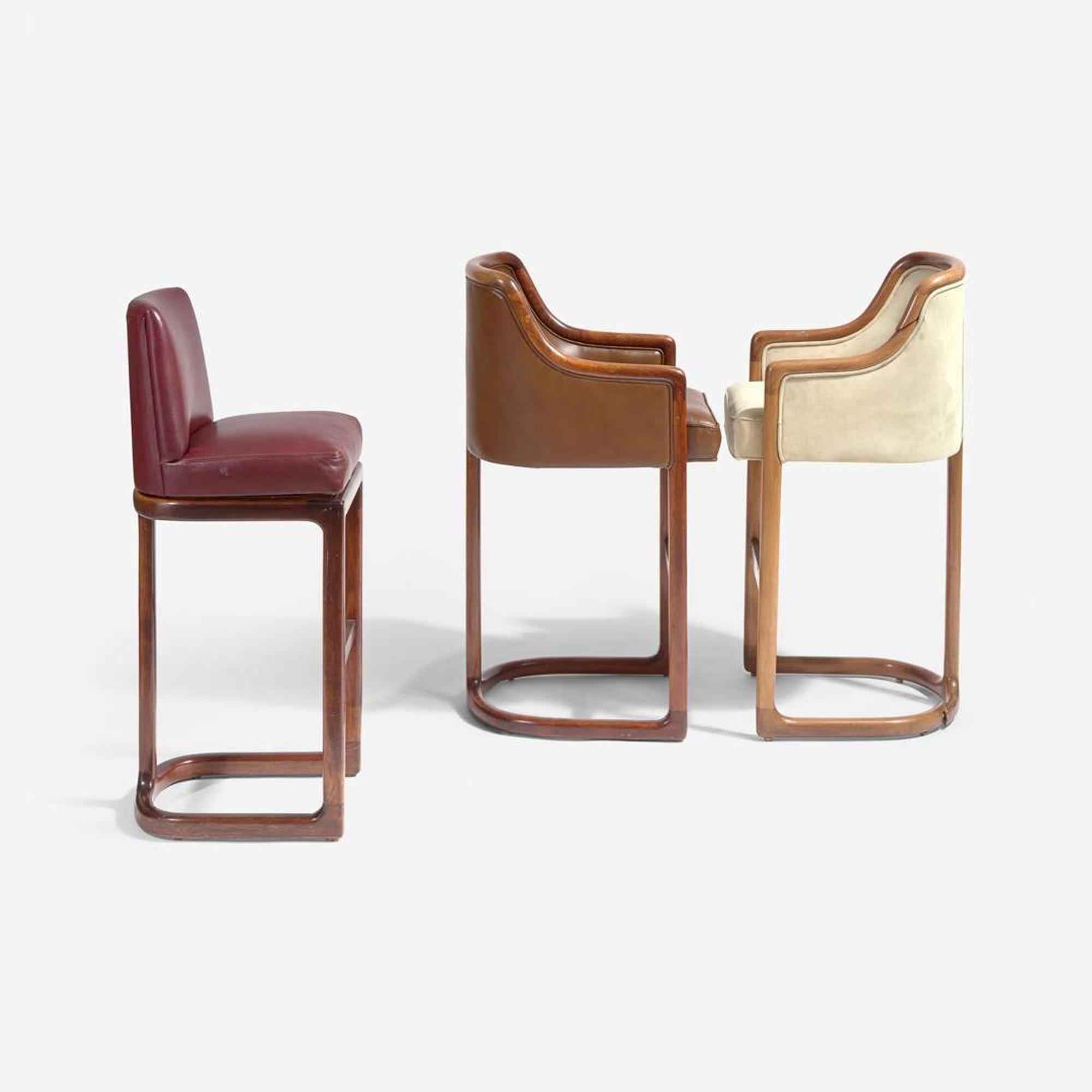 Vladimir Kagan (American, 1927-2016) Two Matrix Bar Chairs and a Matrix Swivel Bar Chair, circa 1967, and a Nobadeer Bar Chair, Vladimir Kagan Designs, Inc., USA, circa 1973