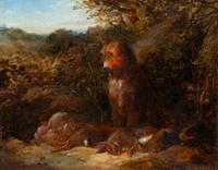 Two Works of Art depicting Norwich Terriers Larger: 16 1/2 x 23 inches.