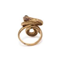 YELLOW GOLD AND GEMSTONE SNAKE RING