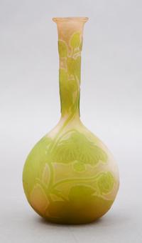 A Galle Cameo Glass Vase, Height 6 3/4 inches.