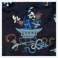 A Chinese embroidered silk lady's robe 刺绣女装长袍氅衣 Qing Dynasty with later tailoring ? ???????