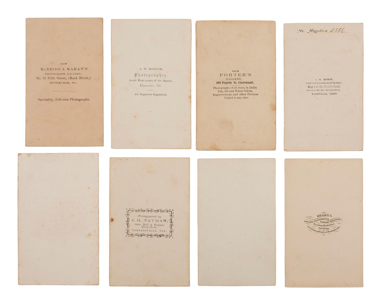 [CIVIL WAR] Civil War CDV collection likely assembled by a soldier, incl. generals, signed portraits, and a view of "The Castle" in Vicksburg, MS.