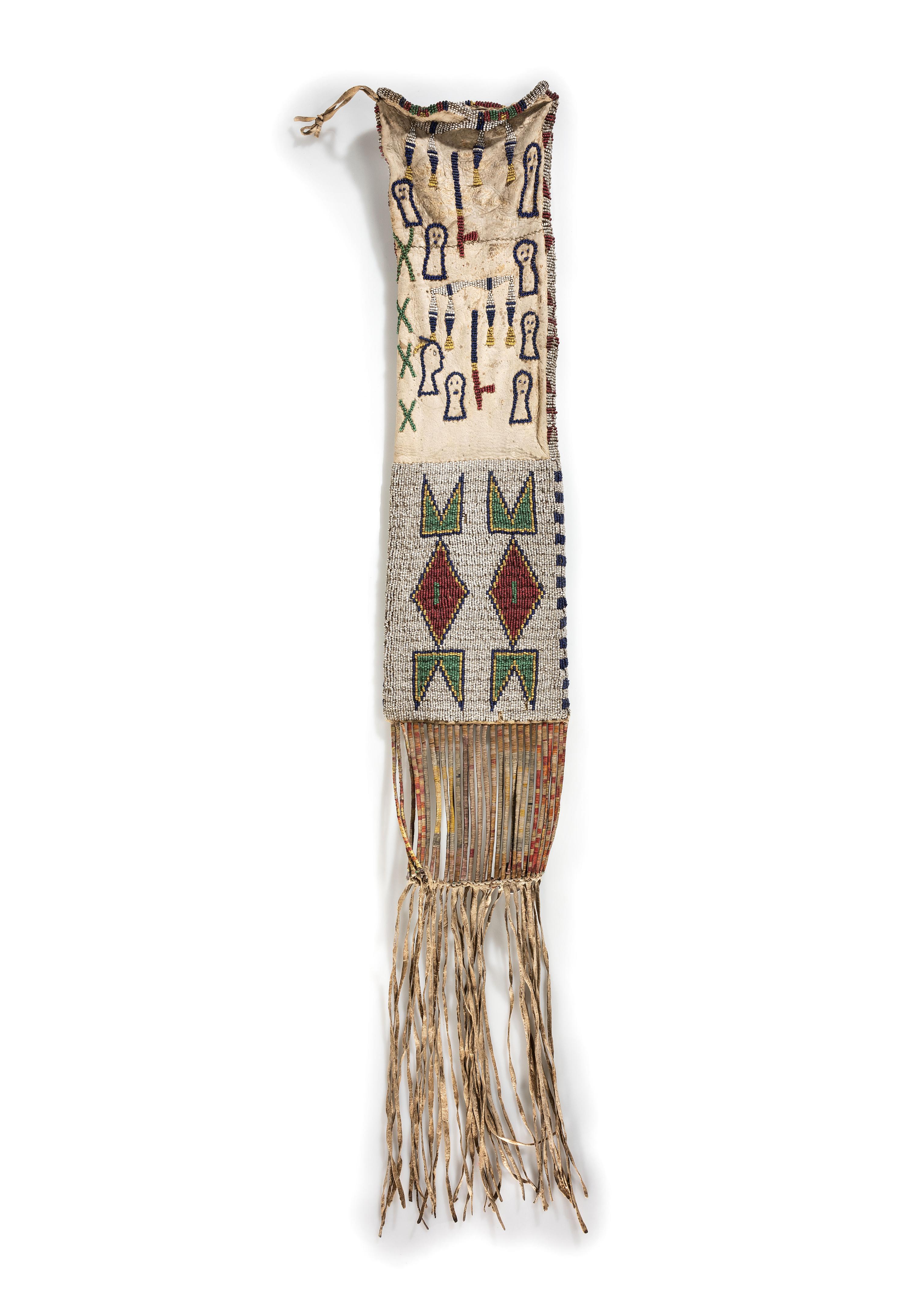 Sioux Beaded Pictorial Tobacco Bag