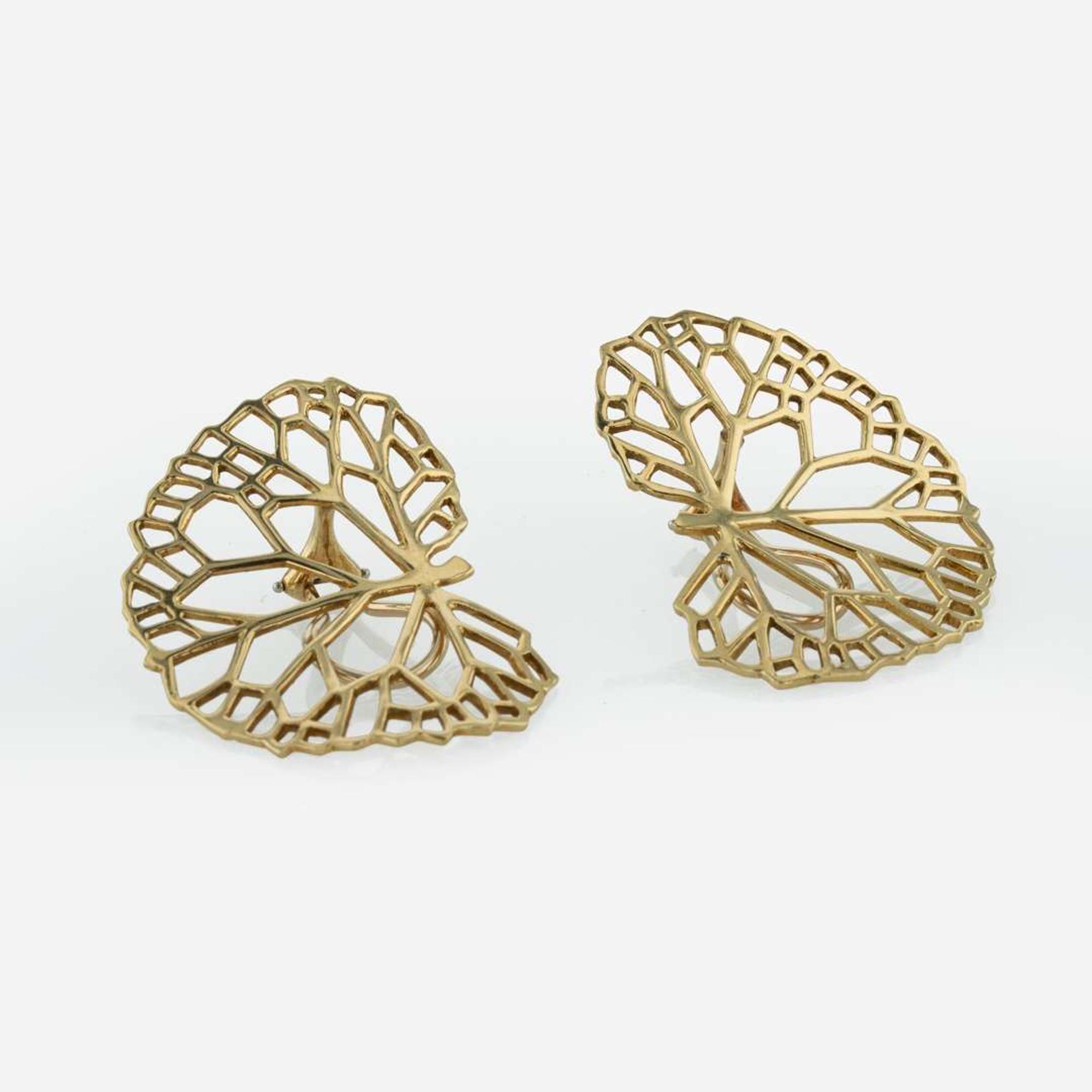 18K Gold Lily Pad Leaf Ear Clips by Angela Cummings Studios
