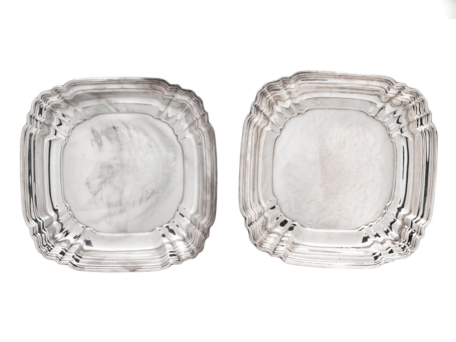 A Pair of French Silver Trays
