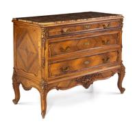 A Louis XV Style Walnut Commode