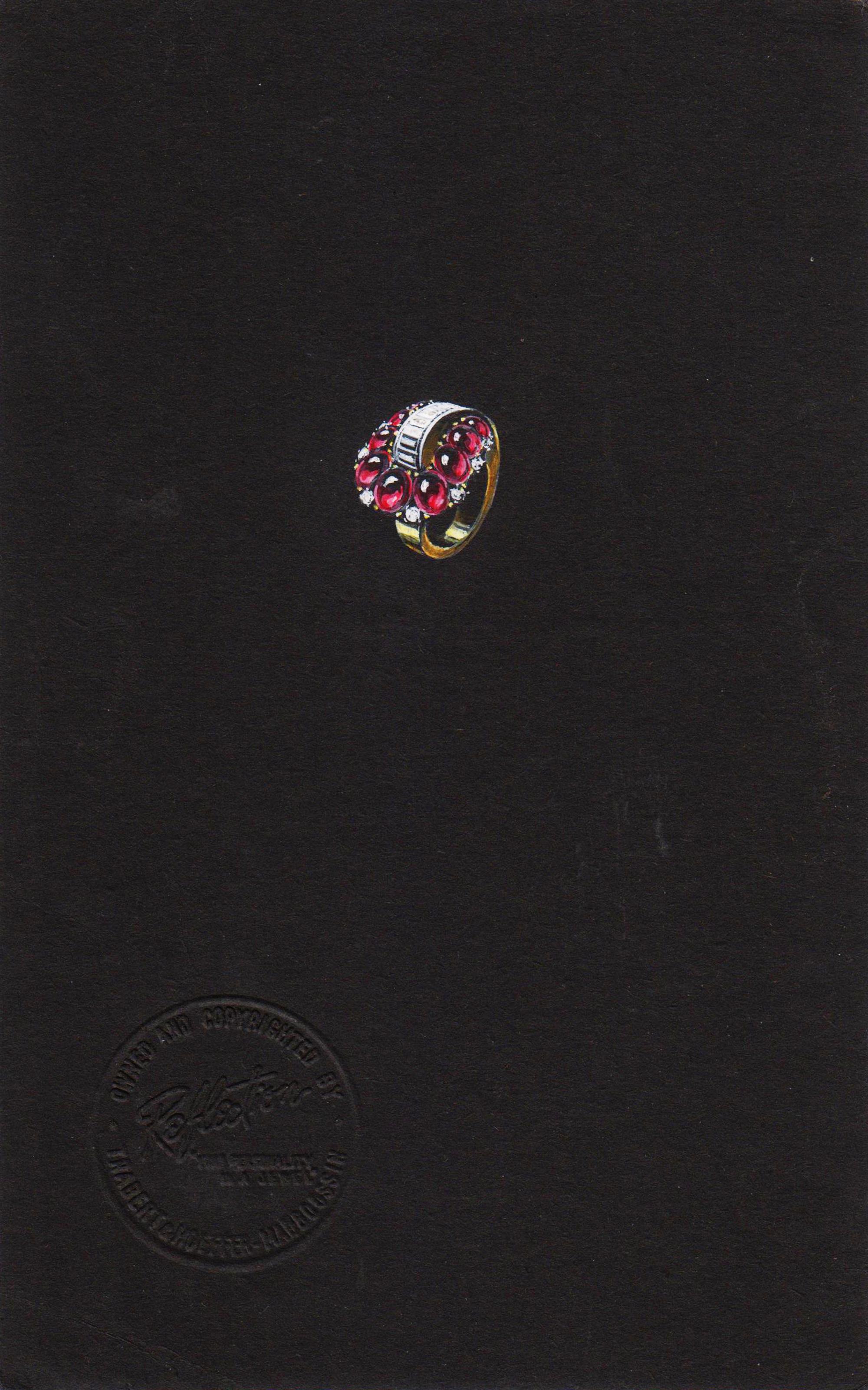 A Collection of Original Gouache on Paper Jewelry Designs by Anne Howe Geyer for Trabert & Hoeffer-Mauboussin,