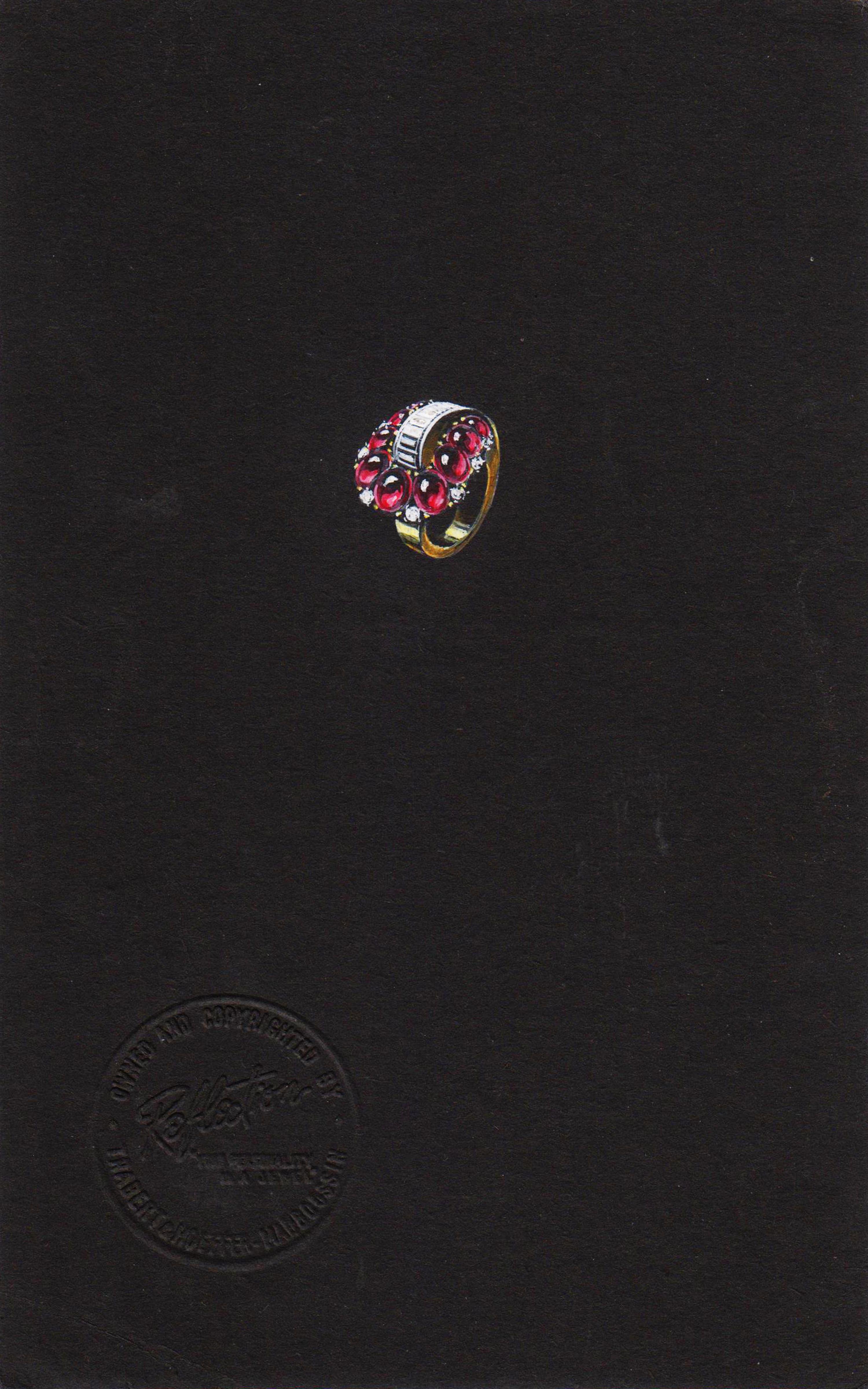 A Collection of Original Gouache on Paper Jewelry Designs by Anne Howe Geyer for Trabert & Hoeffer-Mauboussin,