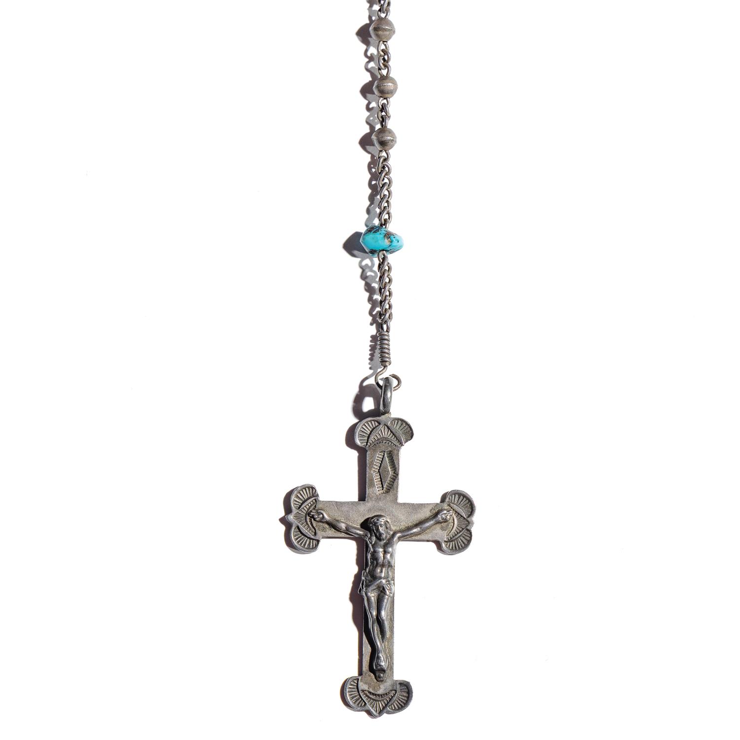 Navajo Silver and Turquoise Rosary