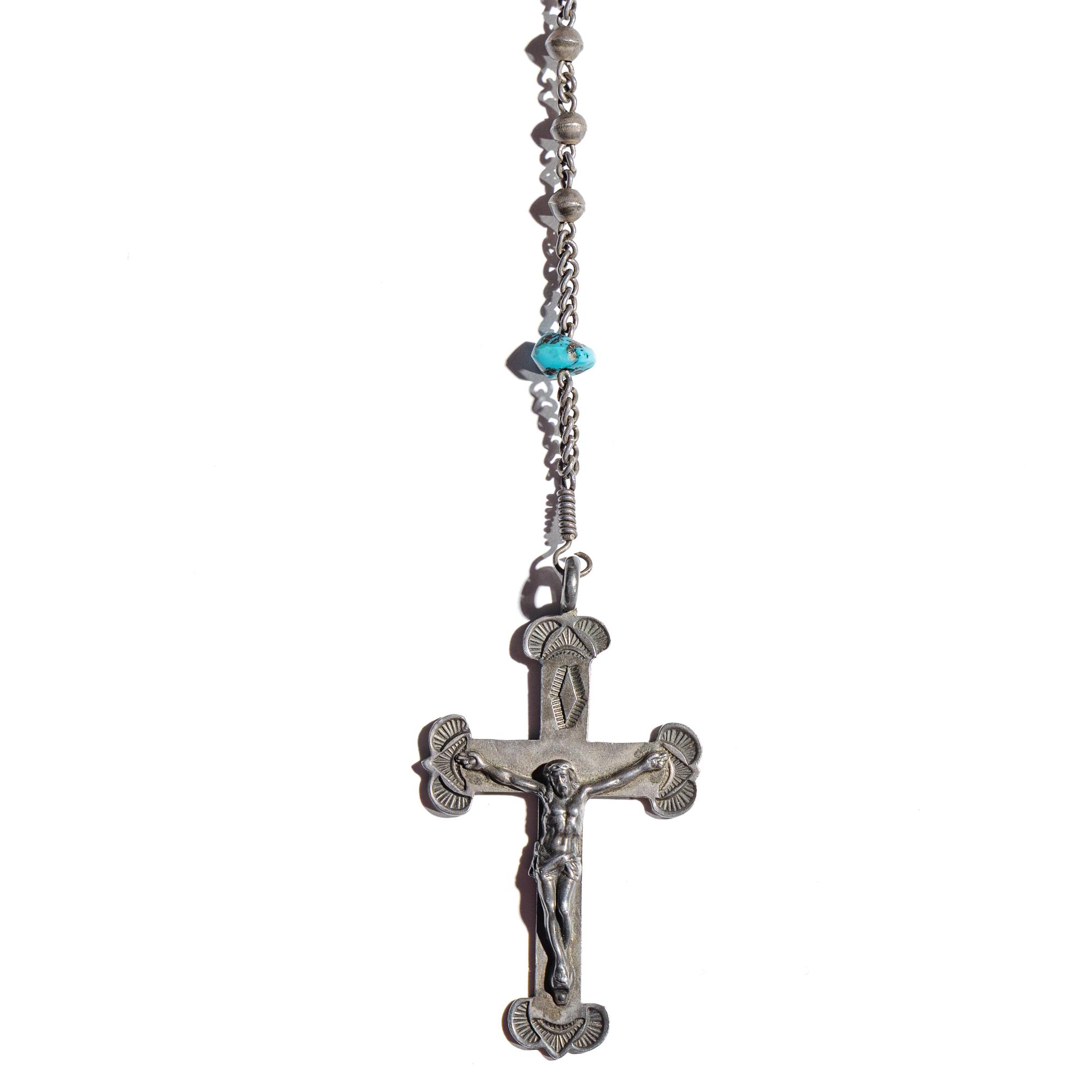 Navajo Silver and Turquoise Rosary