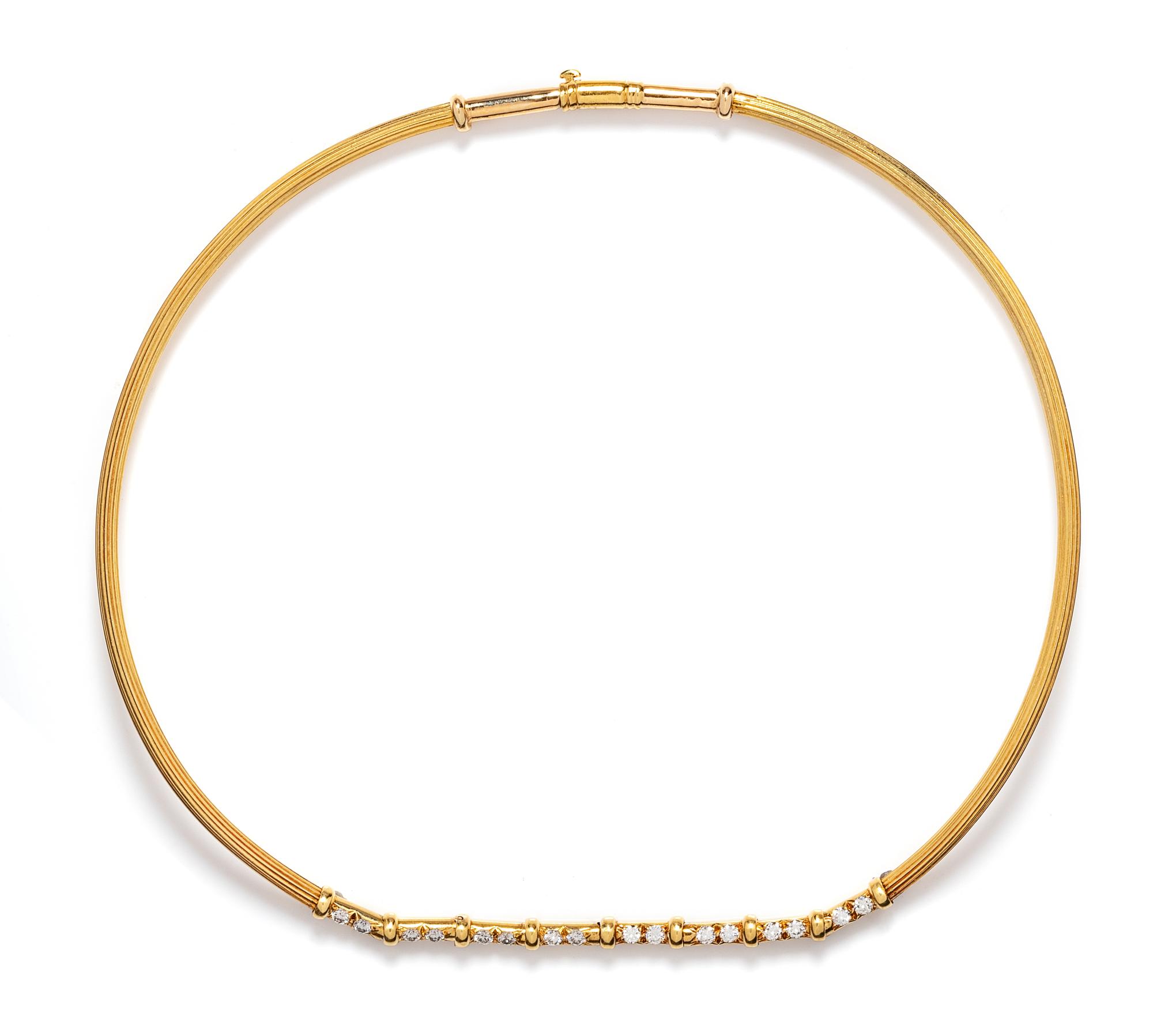 An 18 Karat Yellow Gold and Diamond Necklace, Dunay,