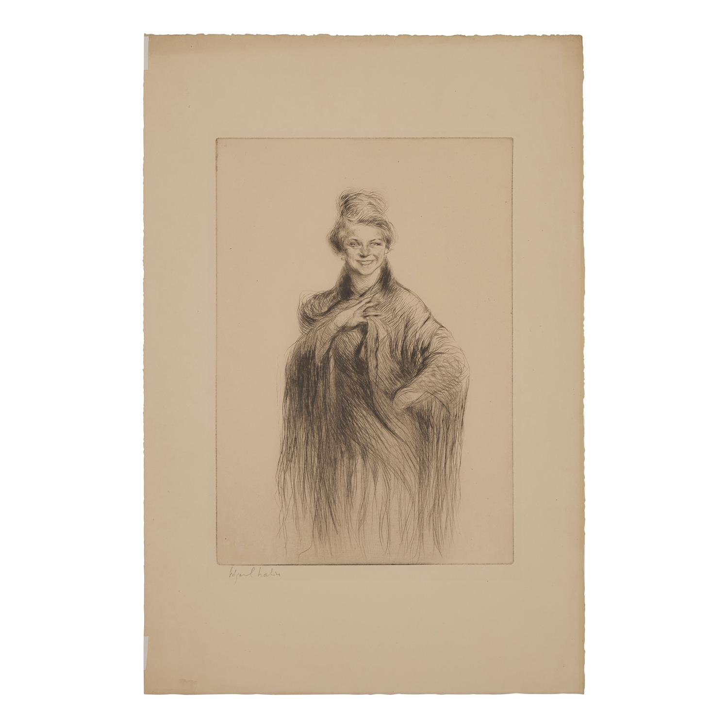 Edgar Chahine (French, 1874-1947) — Portrait of a Woman ; Together with Family Portrait (Two Works)