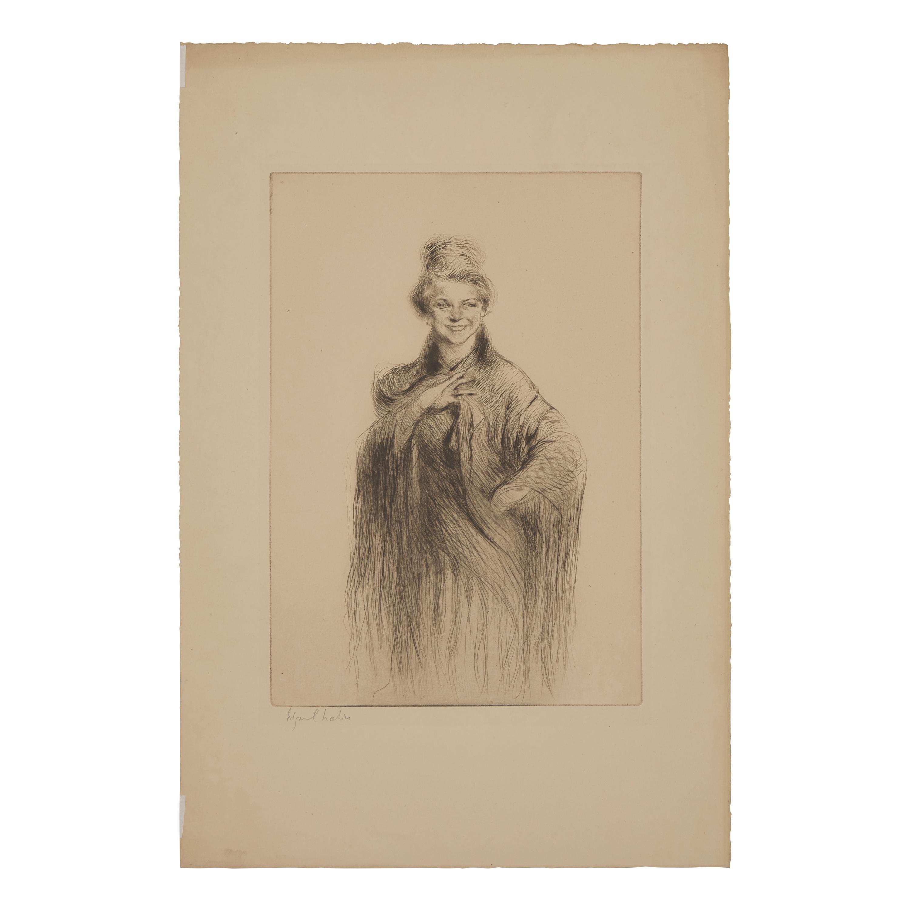 Edgar Chahine (French, 1874-1947) — Portrait of a Woman ; Together with Family Portrait (Two Works)