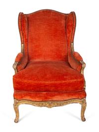 A Louis XV Style Giltwood Bergère a Oreilles — 19TH CENTURY