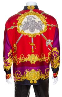 A Gianni Versace Silk Print Shirt, Size 54.