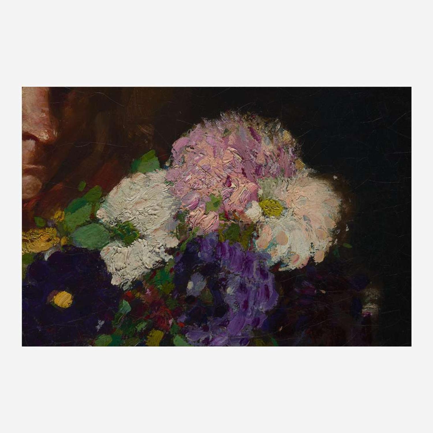 George Benjamin Luks (American 1866-1933) Woman with Bouquet (Old Flower Woman)